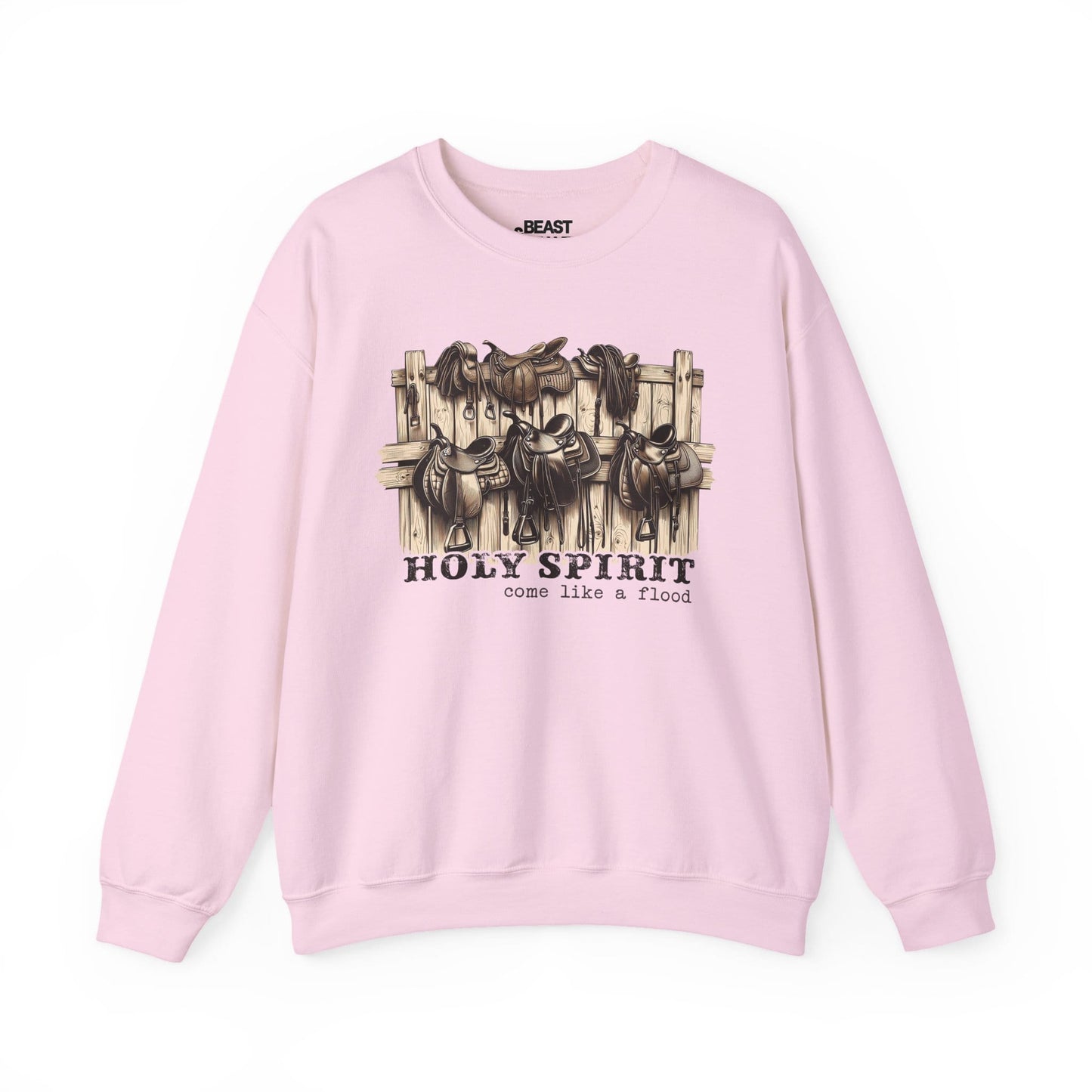 holy spirit come like a flood western sweatshirt light pink sweatshirt cowgirl gift idea