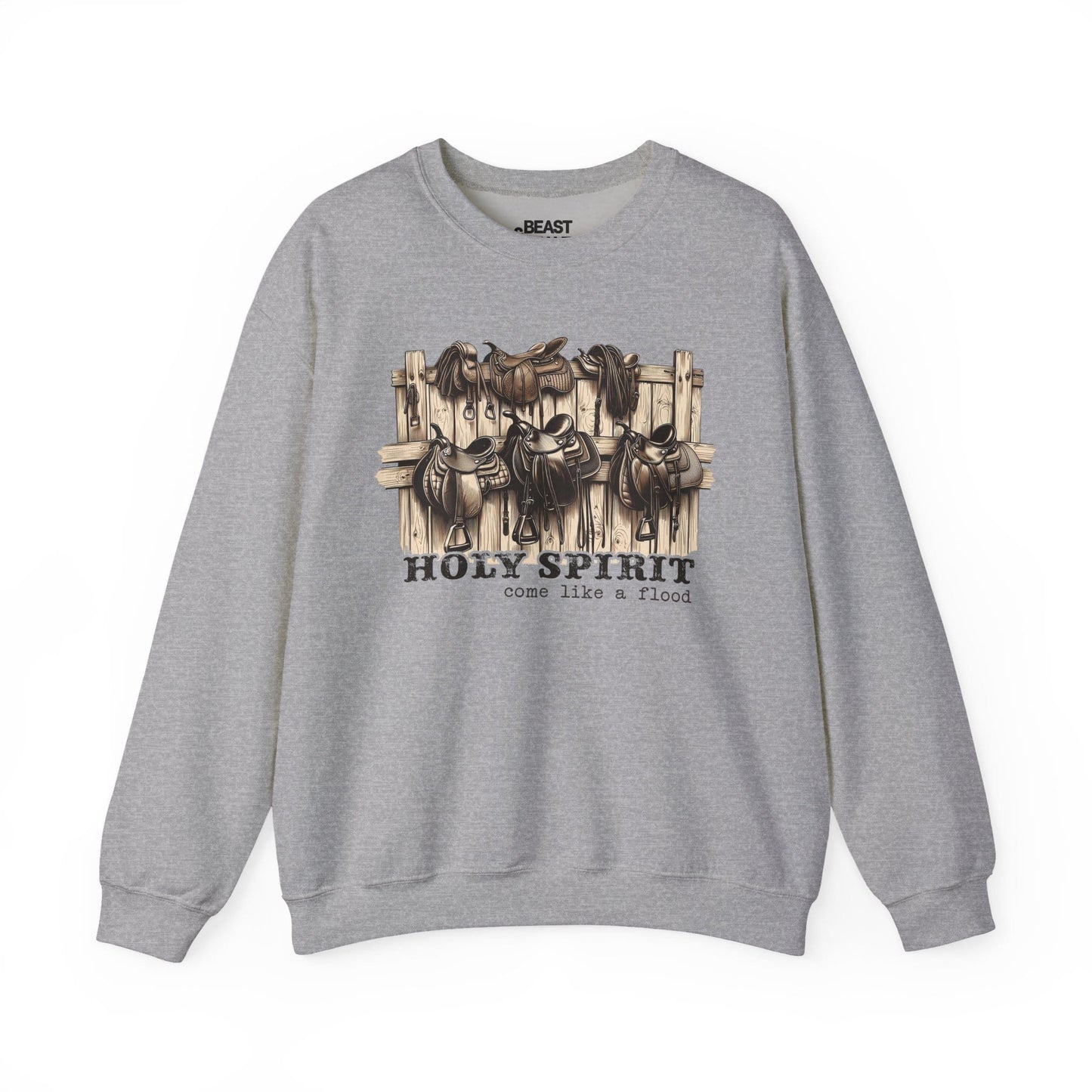 holy spirit come like a flood western sweatshirt sport grey sweatshirt cowgirl gift idea
