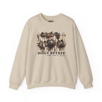 holy spirit come like a flood western sweatshirt sand sweatshirt cowgirl gift idea