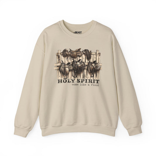 holy spirit come like a flood western sweatshirt sand sweatshirt cowgirl gift idea
