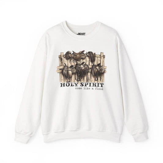 holy spirit come like a flood western sweatshirt white sweatshirt cowgirl gift idea