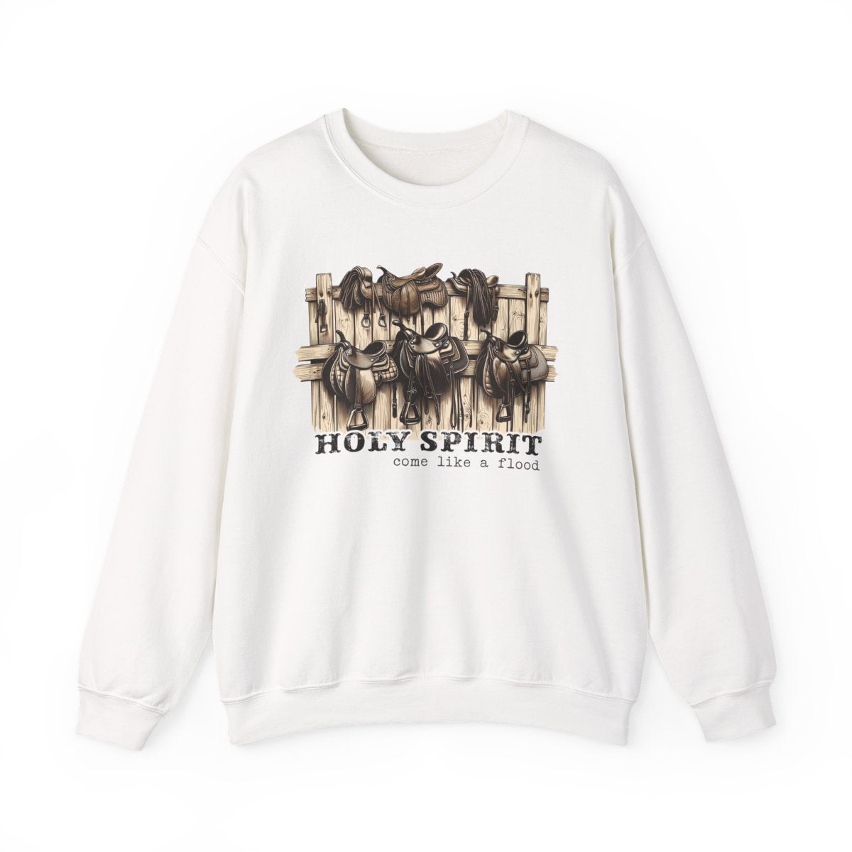 Holy Spirit Come Like a Flood Western Sweatshirt - funny sweatshirt by Cheeky Business