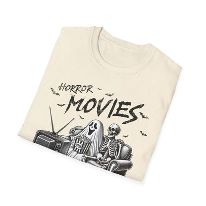 Horror Movies and Chill Graphic T-Shirt - funny t-shirt by Cheeky Business