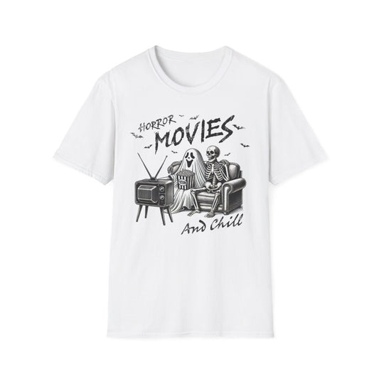 Horror Movies and Chill Graphic T-Shirt - funny t-shirt by Cheeky Business