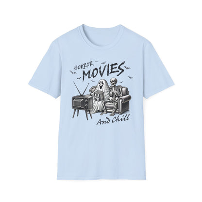 Horror Movies and Chill Graphic T-Shirt - funny t-shirt by Cheeky Business
