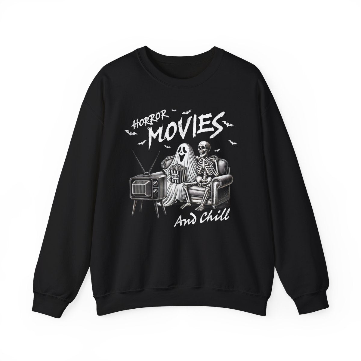 Horror Movies And Chill Halloween Sweatshirt - funny sweatshirt by Cheeky Business