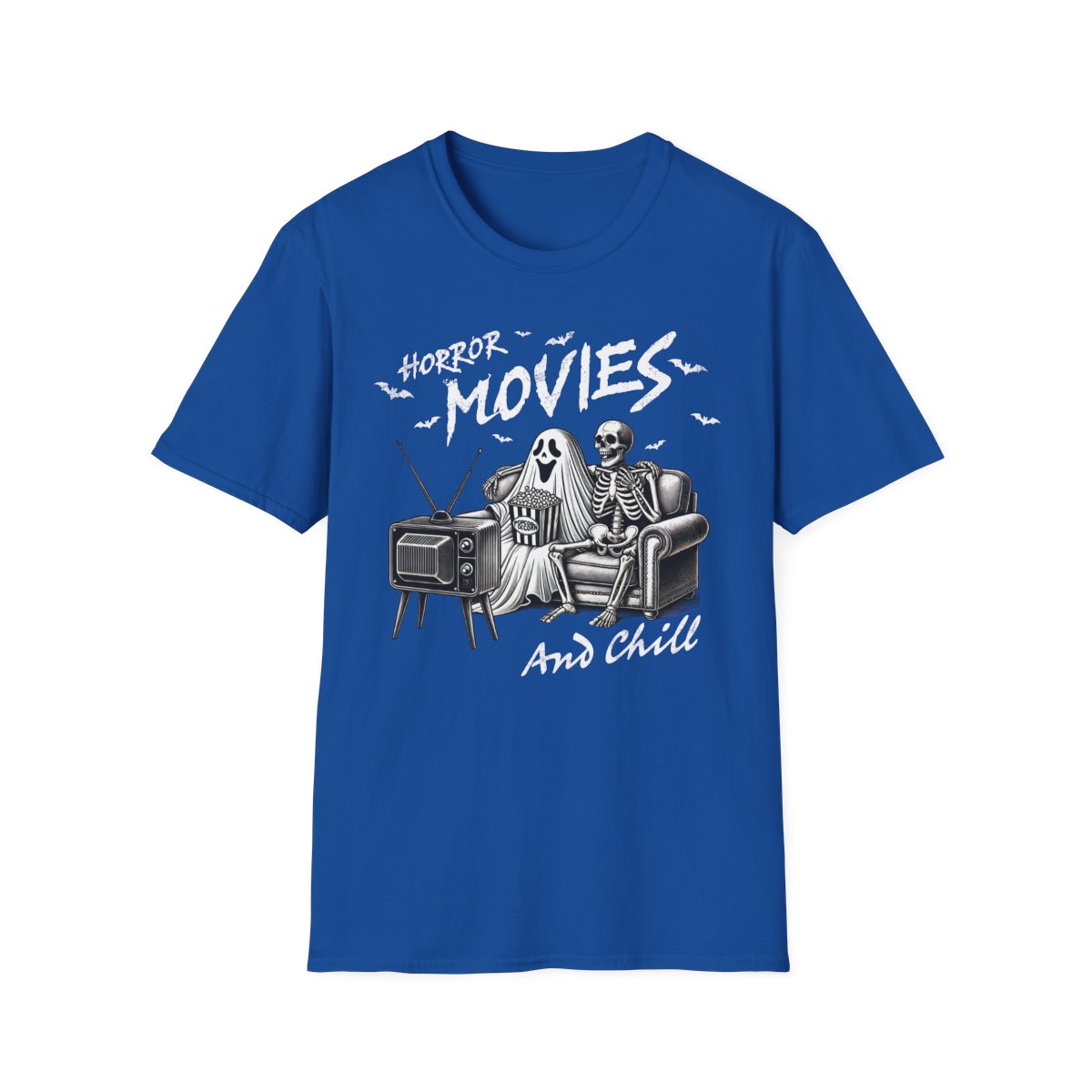 Horror Movies and Chill Halloween T-Shirt - funny t-shirt by Cheeky Business