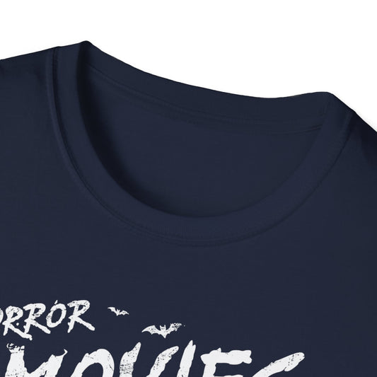 Horror Movies and Chill Halloween T-Shirt - funny t-shirt by Cheeky Business