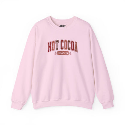 hot cocoa season sweatshirt light pink sweatshirt Christmas gift idea