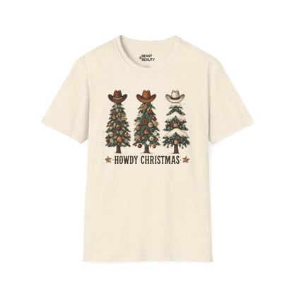 howdy christmas cowboy t-shirt natural t-shirt Christmas gift idea