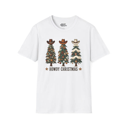 howdy christmas cowboy t-shirt white t-shirt Christmas gift idea
