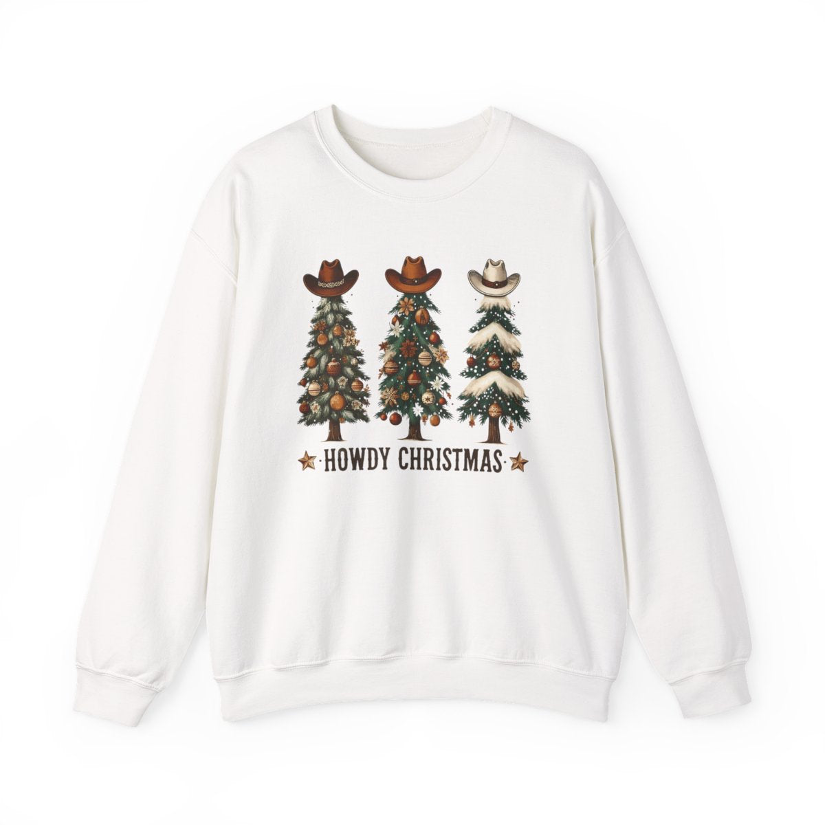 Howdy Christmas Cowboy Trees Sweatshirt - funny sweatshirt by Cheeky Business
