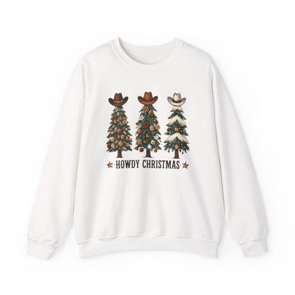 Howdy Christmas Cowboy Trees Sweatshirt - funny sweatshirt by Cheeky Business
