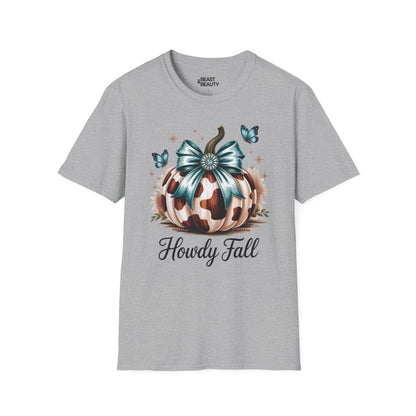 howdy fall leopard pumpkin t-shirt sport grey t-shirt cowgirl gift idea
