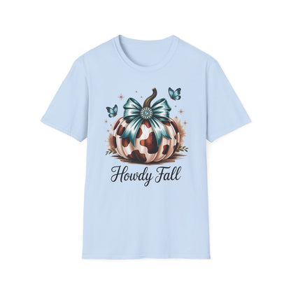Howdy Fall Leopard Pumpkin T-Shirt - funny t-shirt by Cheeky Business