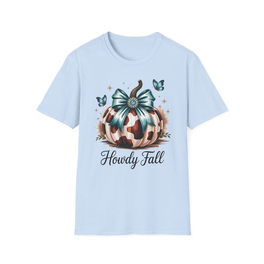 Howdy Fall Leopard Pumpkin T-Shirt - funny t-shirt by Cheeky Business