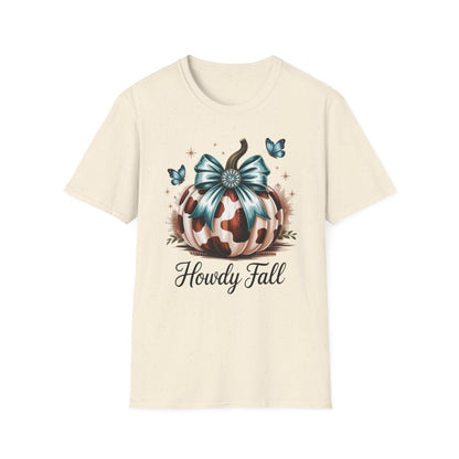Howdy Fall Leopard Pumpkin T-Shirt - funny t-shirt by Cheeky Business