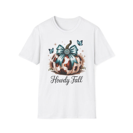 Howdy Fall Leopard Pumpkin T-Shirt - funny t-shirt by Cheeky Business