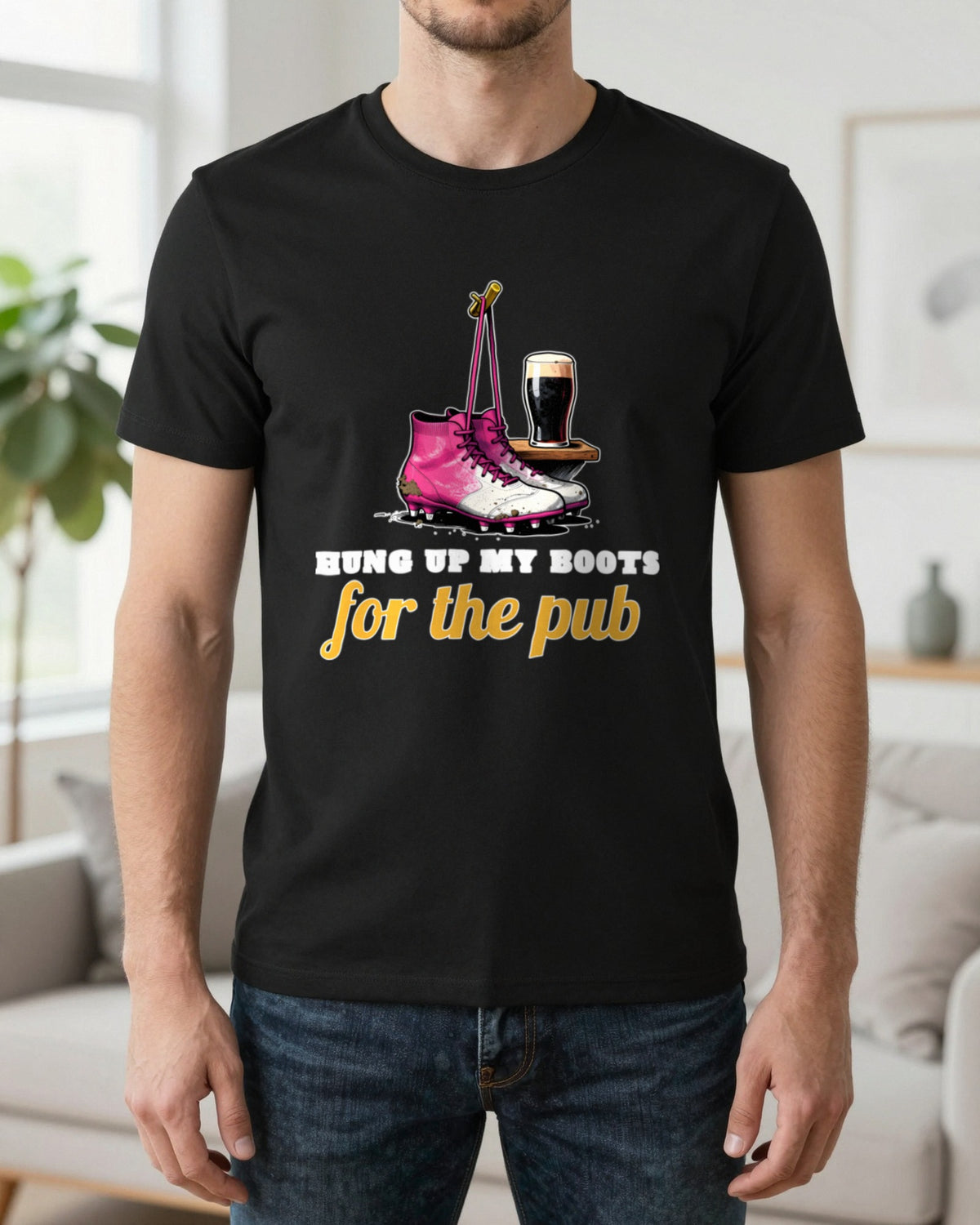 Hung Up My Boots For The Pub Funny Retired Football T-Shirt & Sweatshirt worn