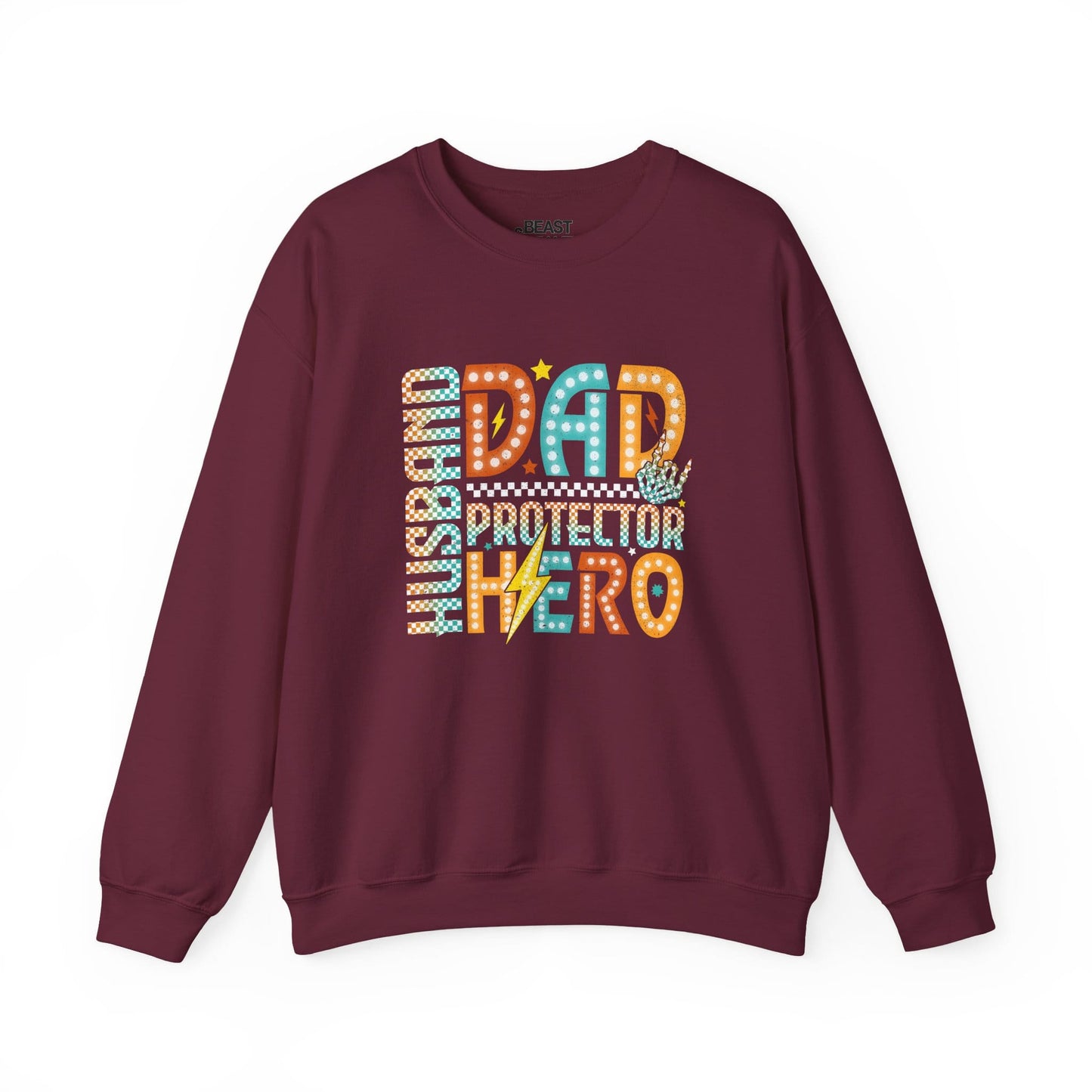 husband dad protector hero sweatshirt maroon sweatshirt Father's Day gift idea
