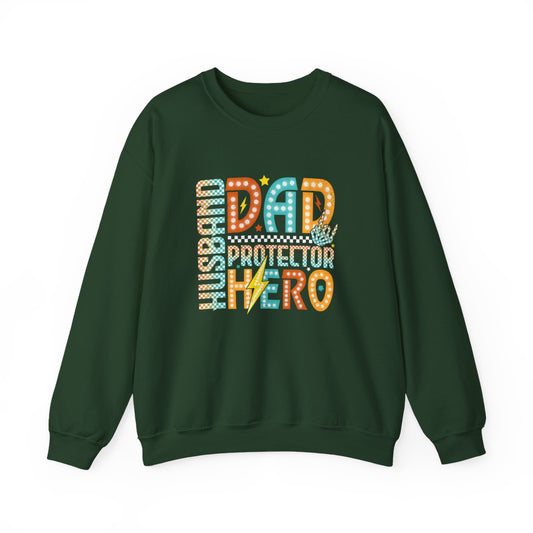 Husband Dad Protector Hero Sweatshirt - funny sweatshirt by Cheeky Business
