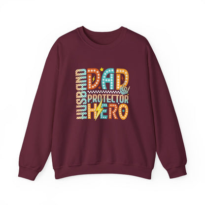 Husband Dad Protector Hero Sweatshirt - funny sweatshirt by Cheeky Business