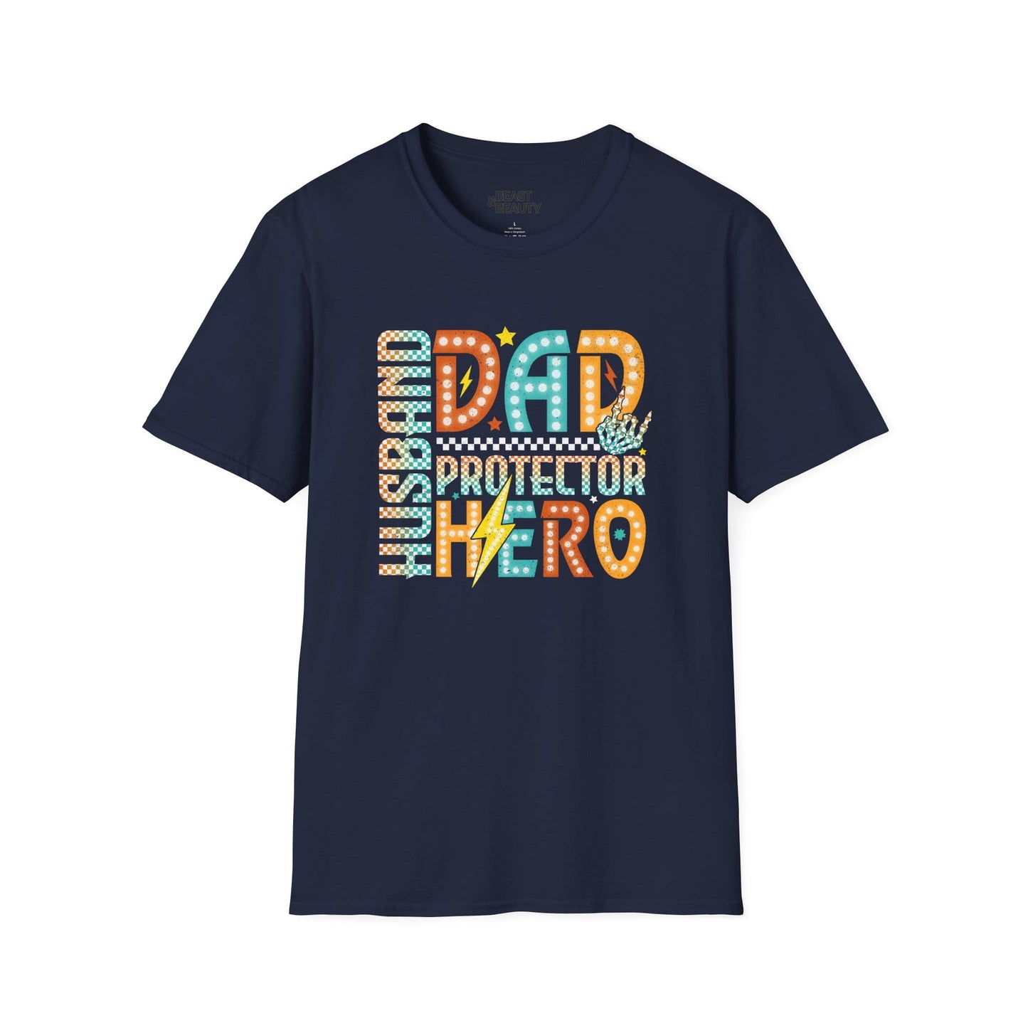 husband dad protector hero t-shirt navy t-shirt Father's Day gift idea