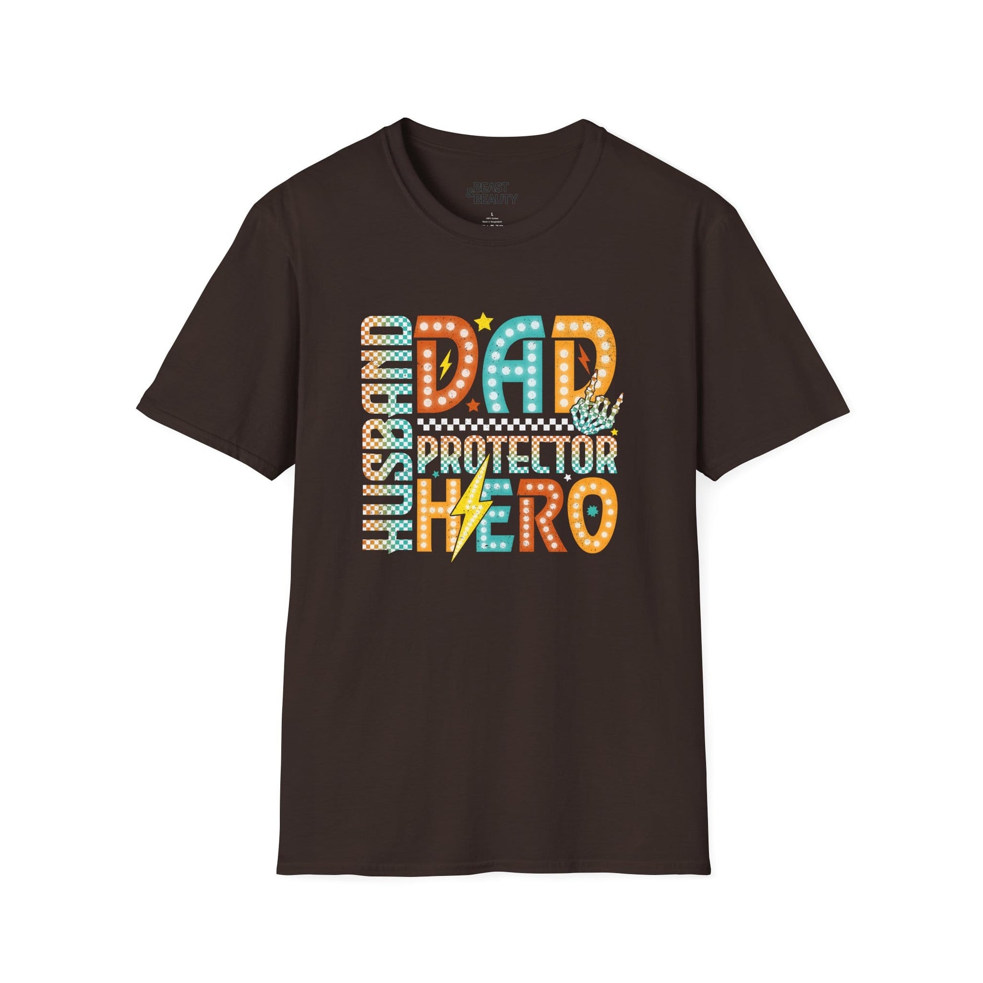 husband dad protector hero t-shirt dark chocolate t-shirt Father's Day gift idea