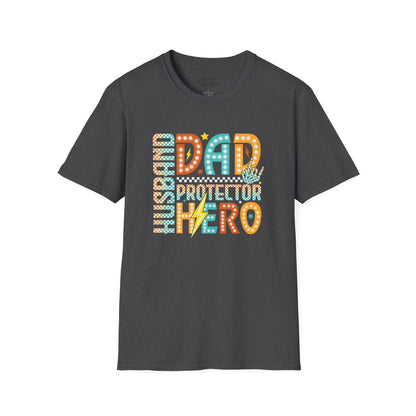husband dad protector hero t-shirt dark heather t-shirt Father's Day gift idea