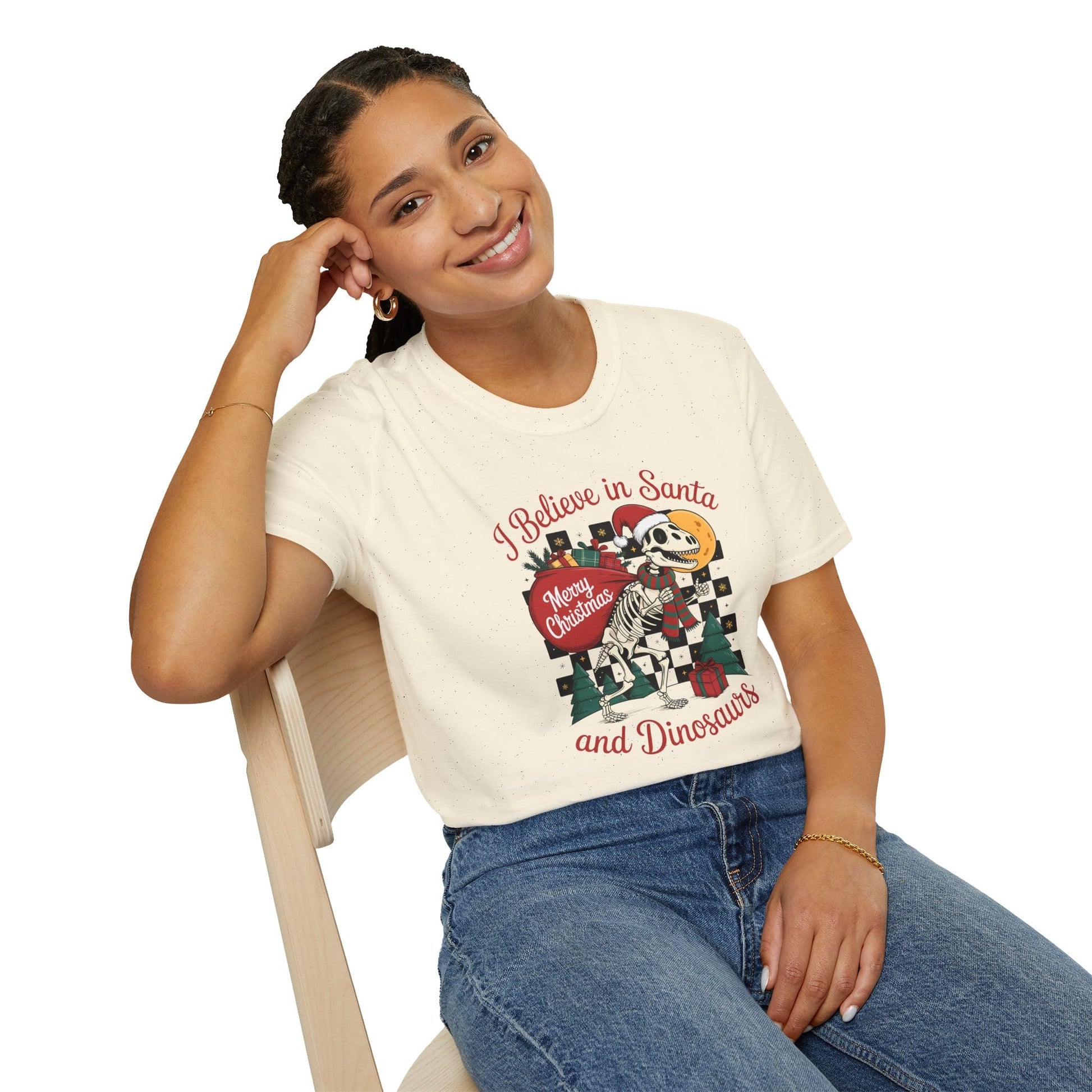 i believe in santa and dinosaurs christmas t-shirt t-shirt Christmas gift idea image 6