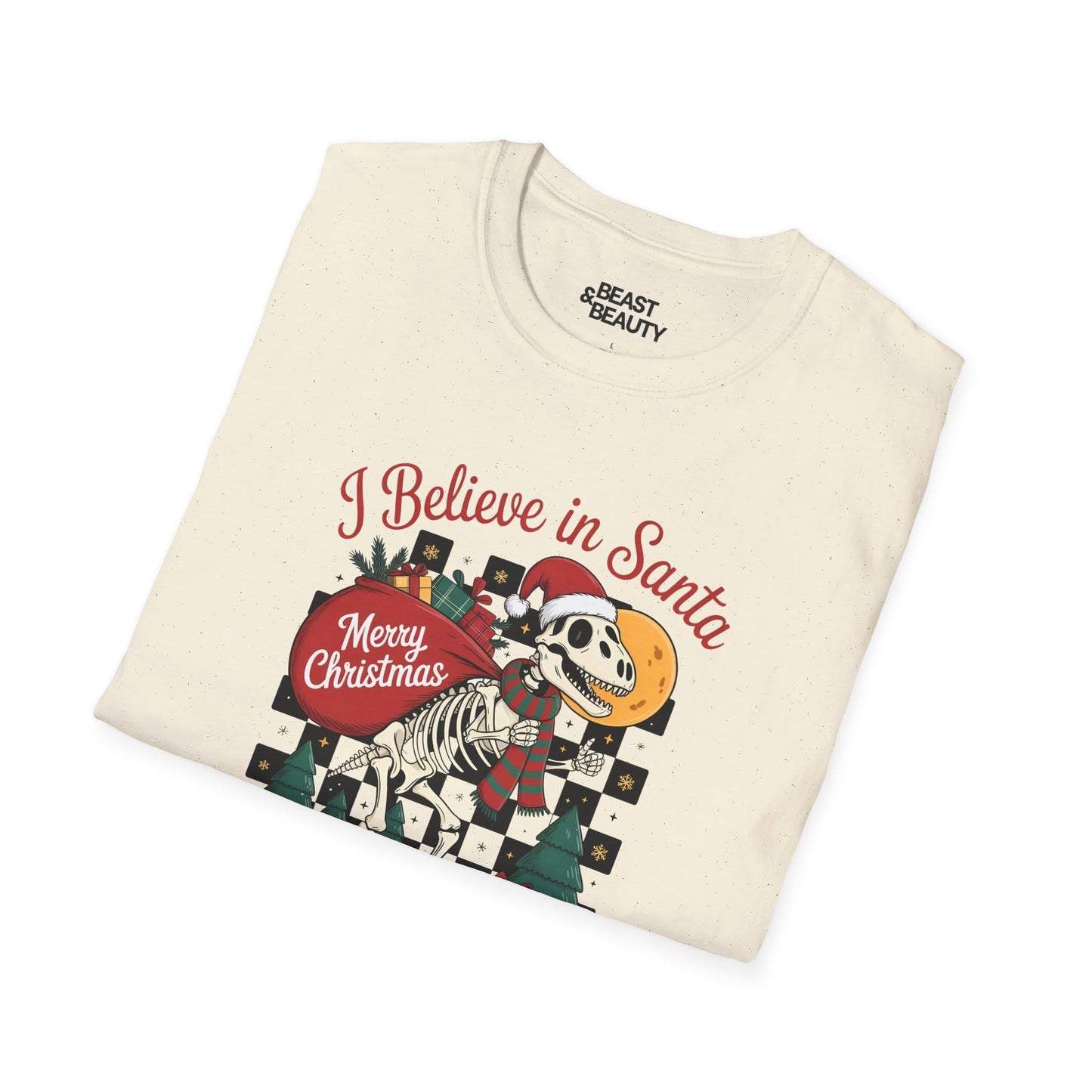 i believe in santa and dinosaurs christmas t-shirt t-shirt Christmas gift idea image 5