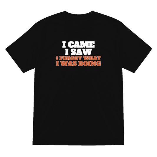 I Came I Saw I Forgot What I Was Doing Funny Quote T-Shirt & Sweatshirt T-Shirt in Black