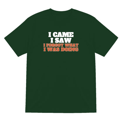 I Came I Saw I Forgot What I Was Doing Funny Quote T-Shirt & Sweatshirt T-Shirt in Forest Green