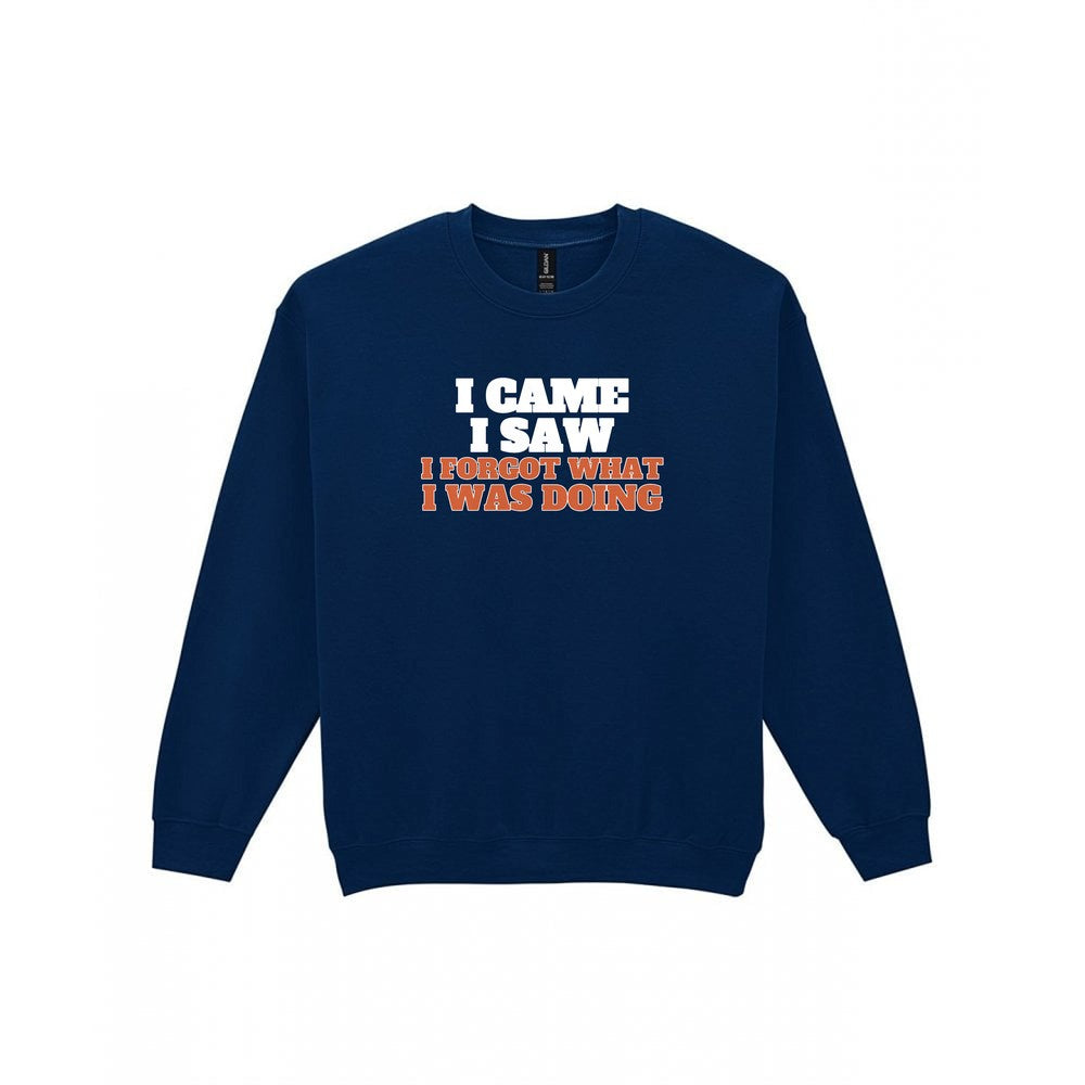 I Came I Saw I Forgot What I Was Doing Funny Quote T-Shirt & Sweatshirt Sweatshirt in Navy