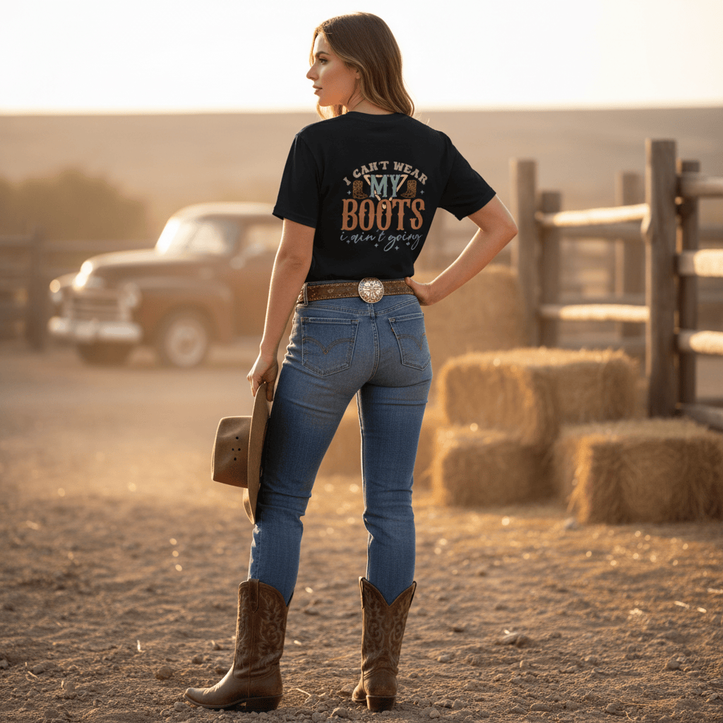 i can't wear my boots i ain't going t-shirt t-shirt seventh colour product image