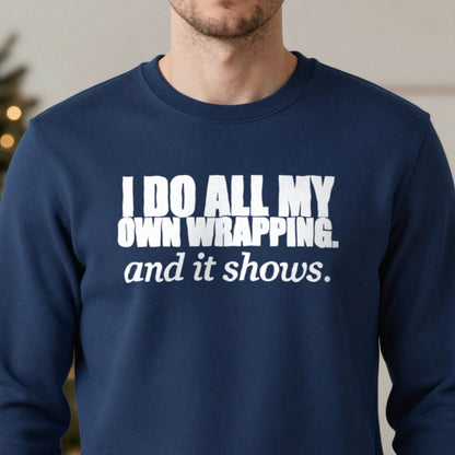 I Do All My Own Wrapping Funny Christmas Jumper & T-Shirt close-up