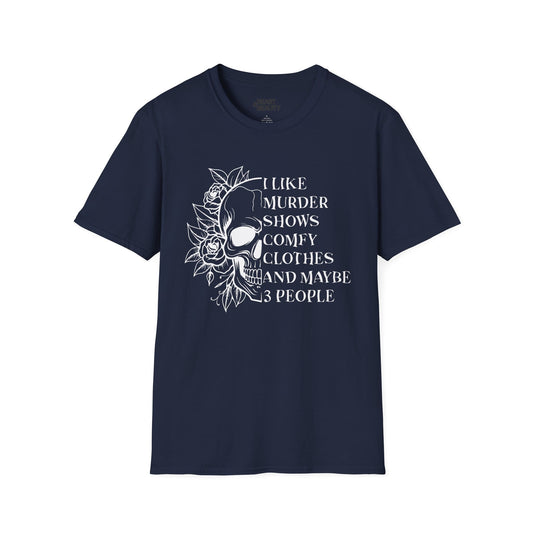i like murder shows gothic skull t-shirt t-shirt front product image