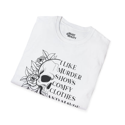 i like murder shows skull graphic t-shirt t-shirt fifth colour product image
