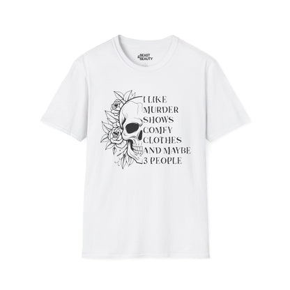 i like murder shows skull graphic t-shirt t-shirt front product image