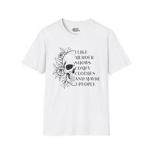 i like murder shows skull graphic t-shirt t-shirt front product image