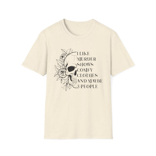 I Like Murder Shows Skull Graphic T-Shirt - funny t-shirt by Cheeky Business