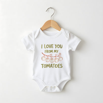 I Love You From My Head Tomatoes funny baby grow