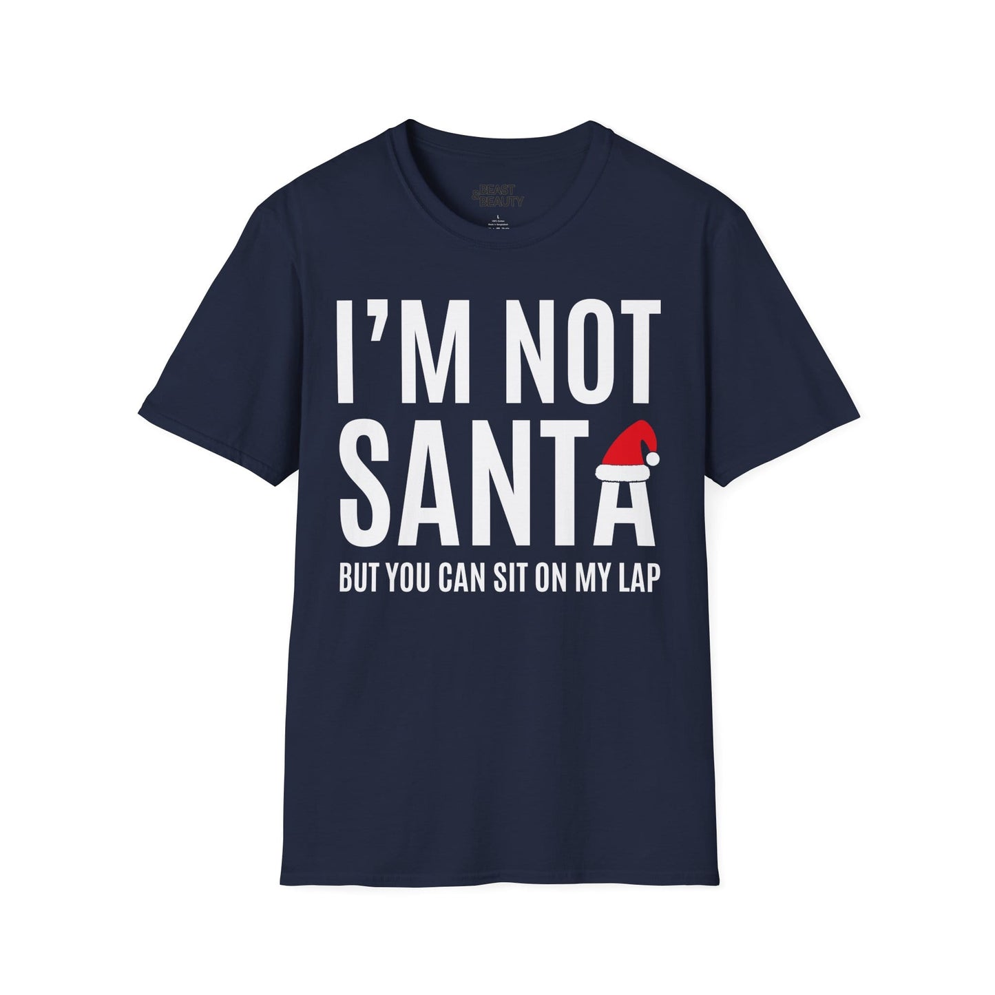 i m not santa but you can sit on my lap christmas t-shirt navy t-shirt Christmas gift idea
