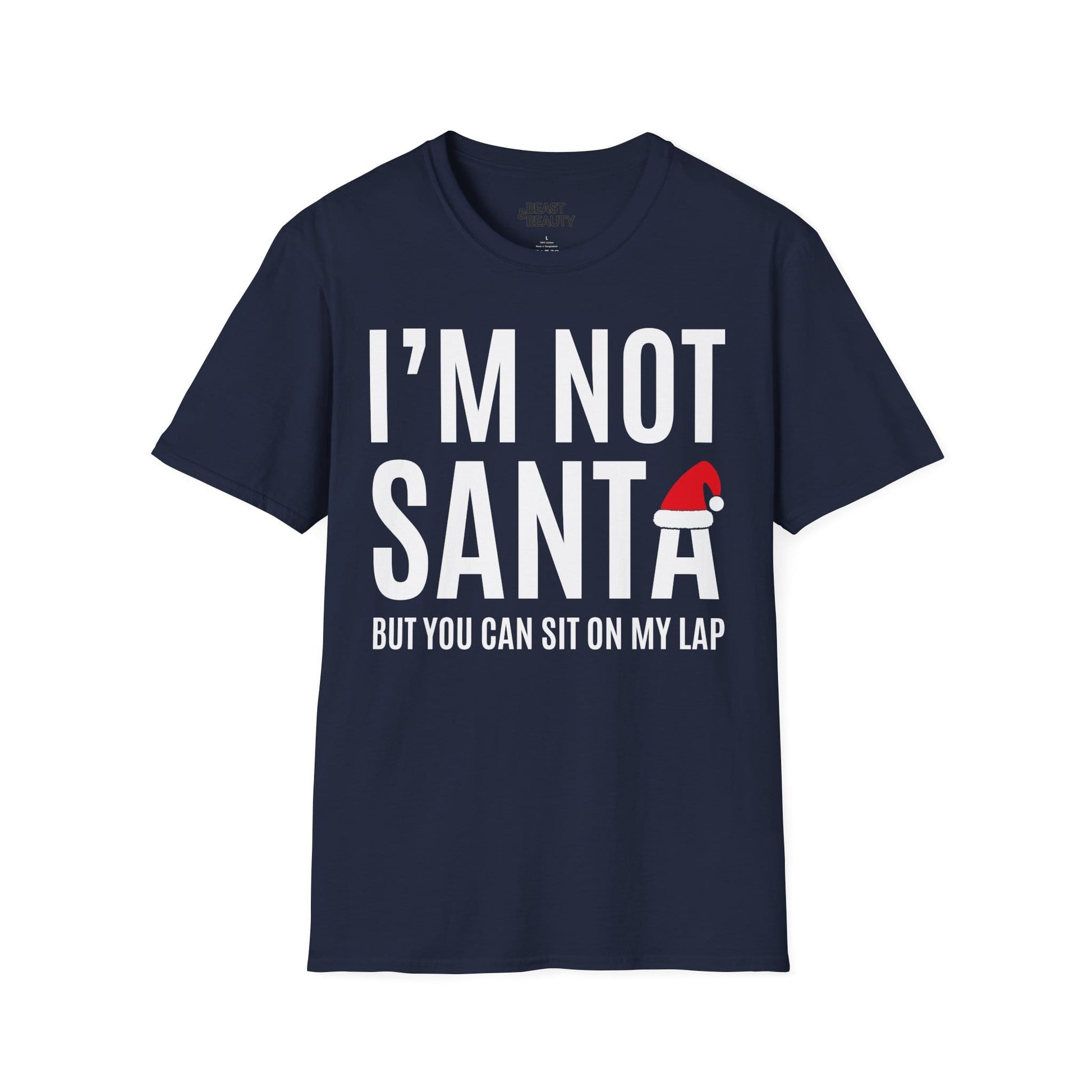 i m not santa but you can sit on my lap christmas t-shirt navy t-shirt Christmas gift idea