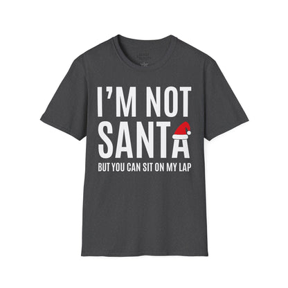i m not santa but you can sit on my lap christmas t-shirt dark heather t-shirt Christmas gift idea