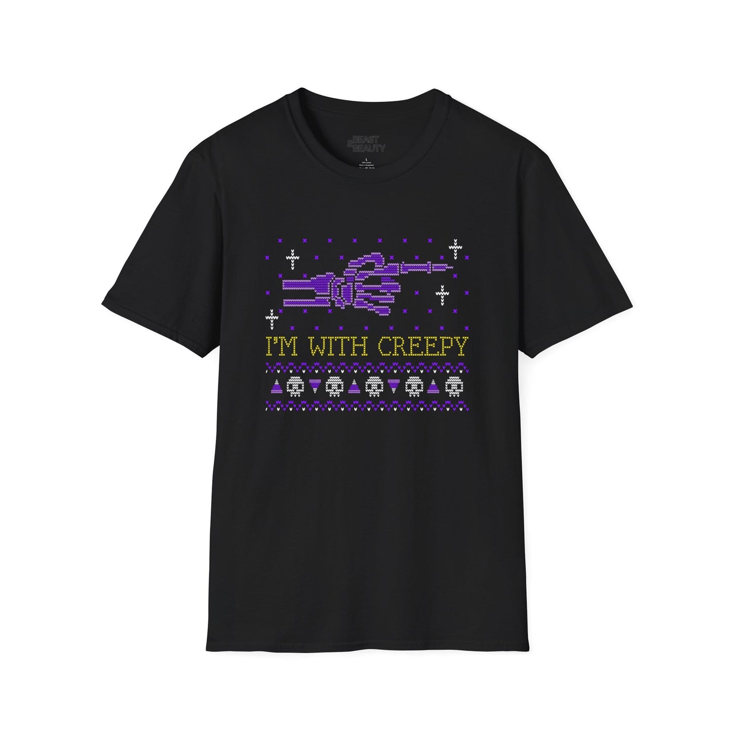 i'm with creepy halloween graphic t-shirt t-shirt alternate colour product image
