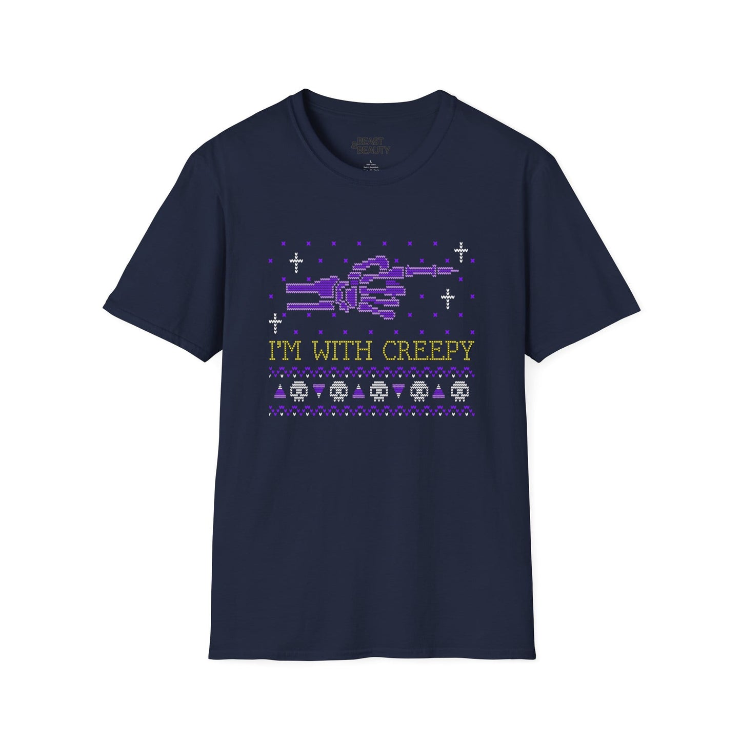 i'm with creepy halloween graphic t-shirt t-shirt front product image