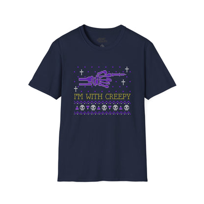 i'm with creepy halloween graphic t-shirt t-shirt front product image
