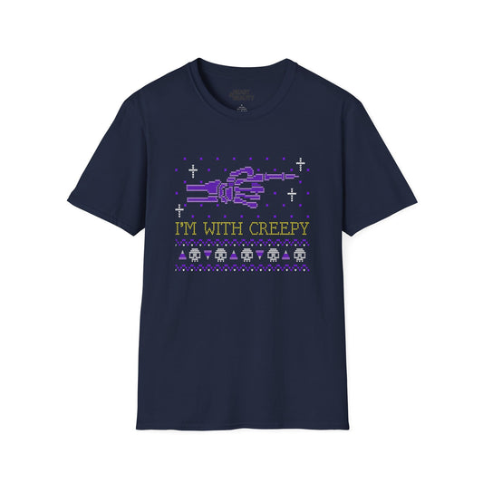 i'm with creepy halloween graphic t-shirt t-shirt front product image