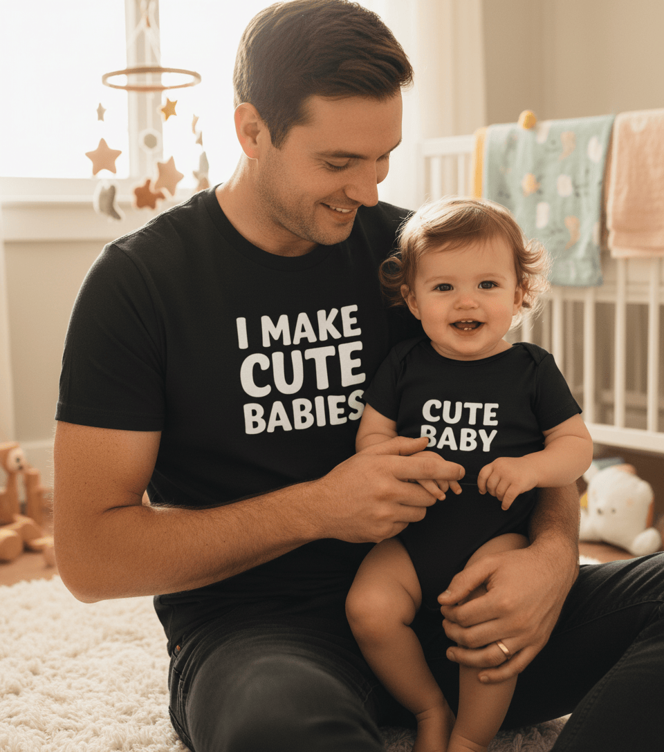i make cute babies dad & baby t-shirt gift set t-shirt third colour product image